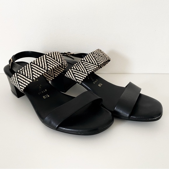 Italian Shoemakers Shoes - Italian Shoemakers, Made in Italy, Infamous Heeled Black Sandals, Size 8.5
